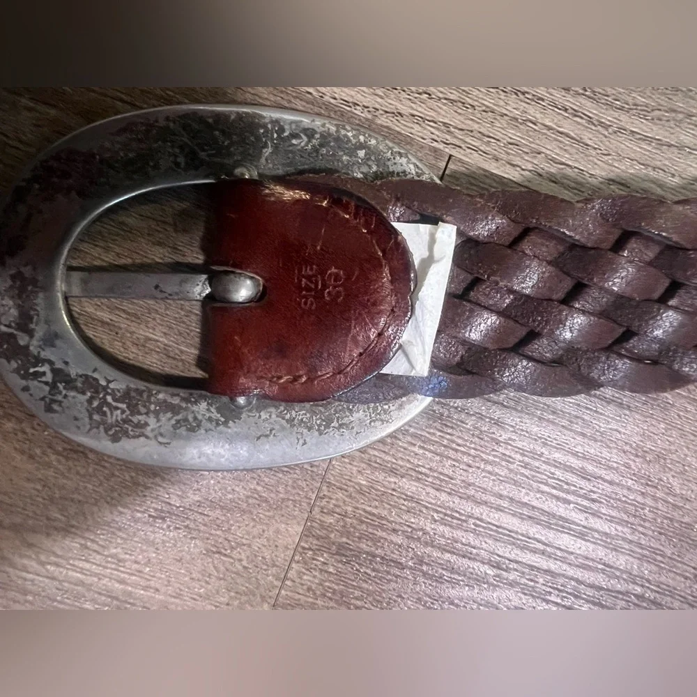 Braided Brown Leather Belt